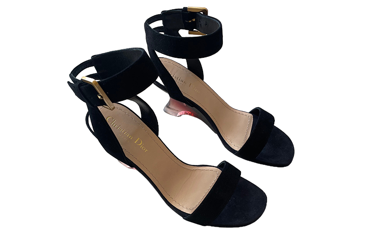 (W) Dior Open-Toe Buckle Slide Sandals 'Black' 圖 3