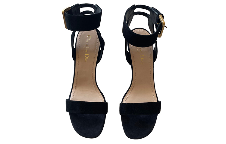 (W) Dior Open-Toe Buckle Slide Sandals 'Black' 圖 4