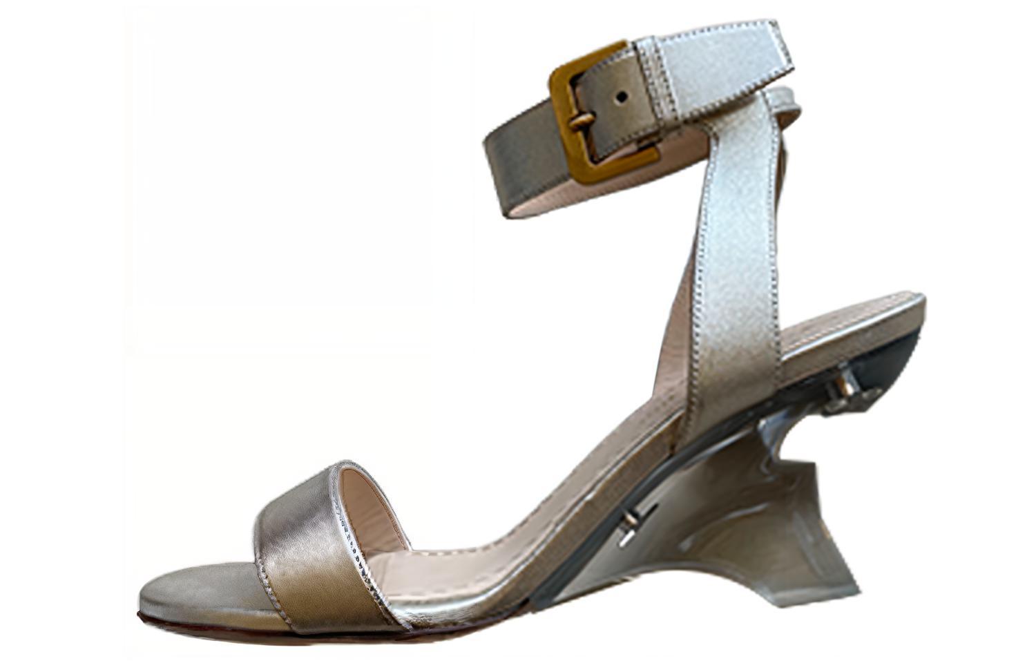 (Women) Dior Open-Toe Buckle Slide Sandals 'Platinum' KDQ219LAM_S54K