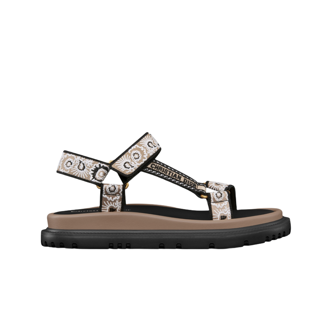 (Women) Dior Open-Toe Flat Sandals with Velcro 'Brown' KCQ916BBE_S40U