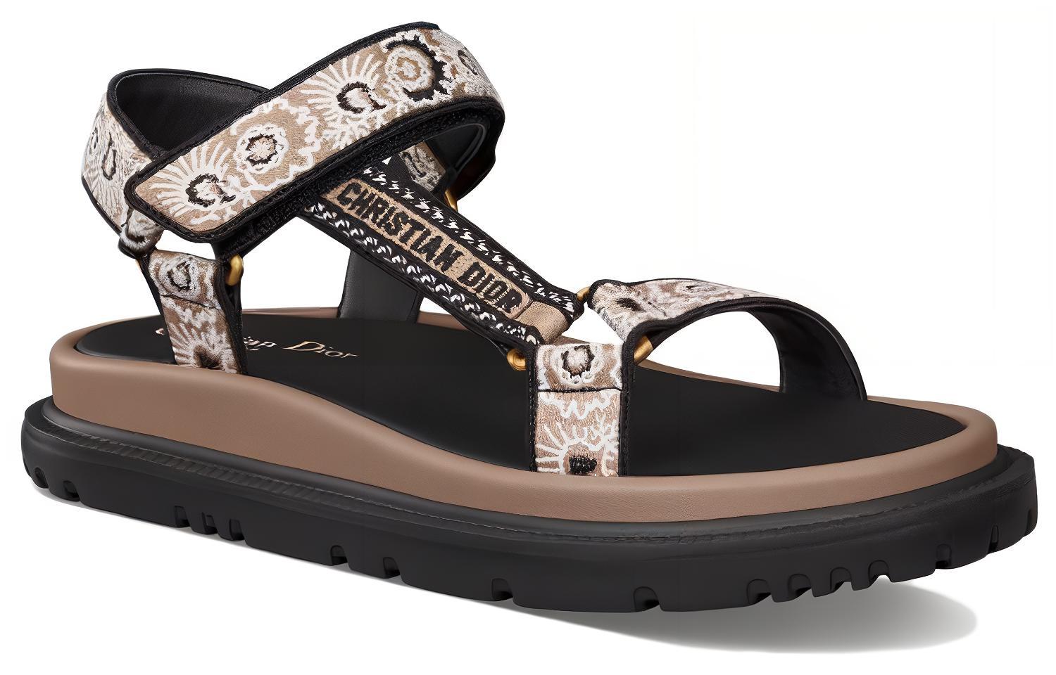 Lookbook (W) Sandalias Planas Abiertas de Dior con Velcro 'Marrón' KCQ916BBE_S40U