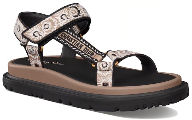 (Women) Dior Open-Toe Flat Sandals with Velcro 'Brown' KCQ916BBE_S40U Lookbook (Women) Dior Open-Toe Flat Sandals with Velcro 'Brown' KCQ916BBE_S40U