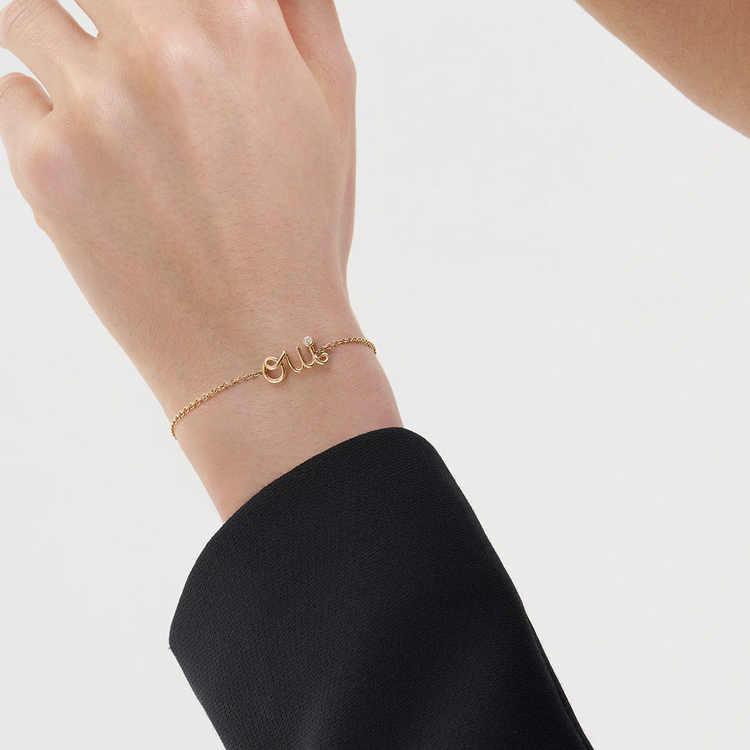 (Women) Dior OUI Letter Bracelet Yellow Gold with Diamond Accents Women’s Gold. JOUI95004-0000 圖 3