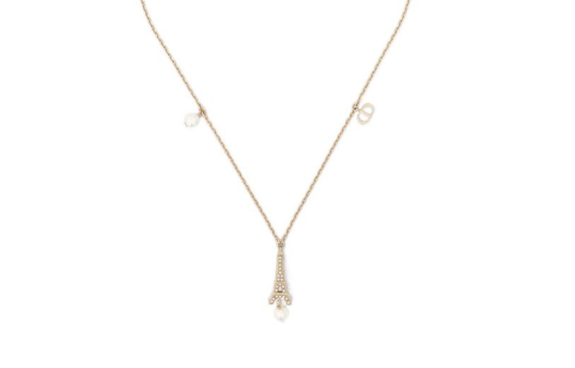 (Women) DIOR Paris Eiffel Tower Resin Pearl Gold Metal Necklace for Women - Gold N2405WOMRS 圖 3