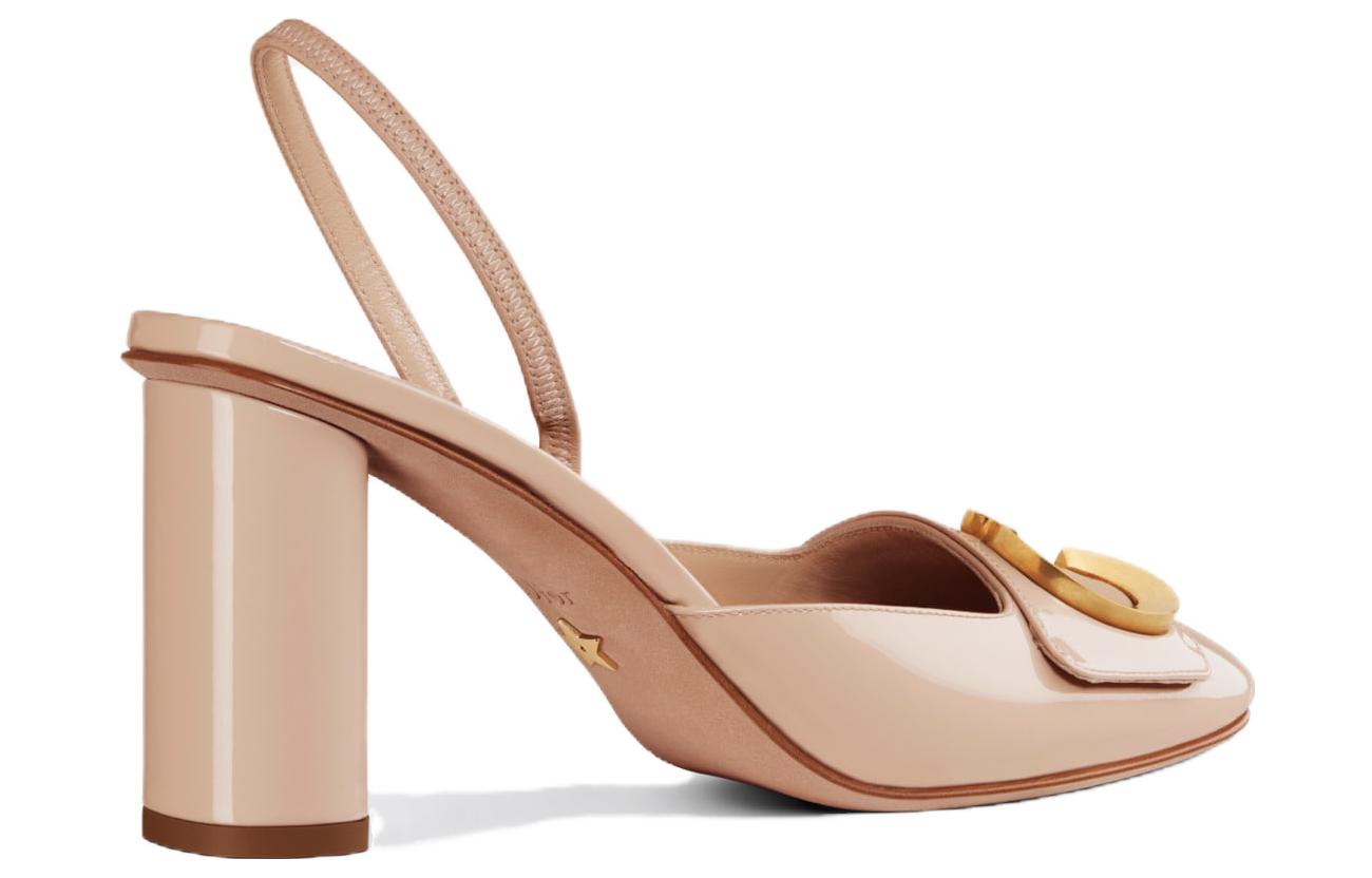 Lookbook (W) Dior Patent Leather 'Nude Block Heel' Sepatu Hak 8cm KCV073VNI_S18U