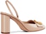 (W) Kasut Tumit Tinggi Dior Kulit Berkilat 'Nude Block Heel' 8cm KCV073VNI_S18U