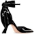 (W) Dior Kulit Paten "Kesederhanaan Mewah" Tumit Stiletto 10cm 'Hitam' KCV144VNI_S900