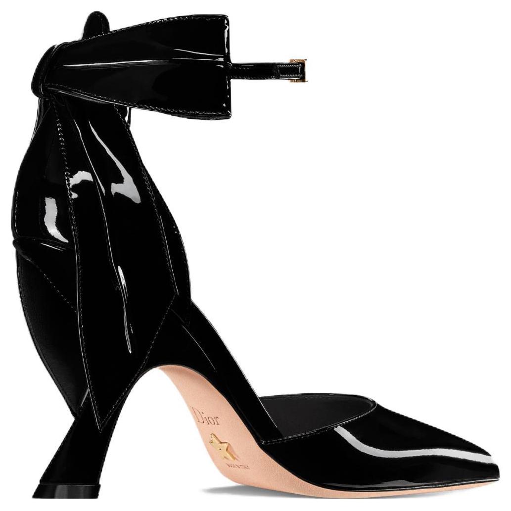 Shop (W) Escarpins Dior en Cuir Verni ''Élégance Simple'' Talons 10cm ''Noir'' KCV144VNI_S900