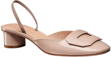 Lookbook (W) Dior Hak Tebal Kulit Patent Ujung Bulat 3.5cm 'Nude' KDB828VCA_S18U