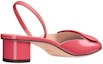Shop (W) Dior Kasut Tumit Bulat Tumit Tebal 3.5cm 'Merah Jambu' Patent Leather KDB828VCA_S64P