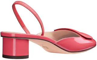 Shop (W) Dior Hak Tebal Kulit Mengkilap Ujung Bulat 3.5cm 'Pink' KDB828VCA_S64P