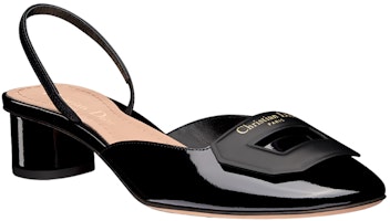 DIOR迪奧 漆皮 圓頭 粗跟 高跟鞋 3.5cm 女款 黑色 Lookbook DIOR迪奧 漆皮 圓頭 粗跟 高跟鞋 3.5cm 女款 黑色