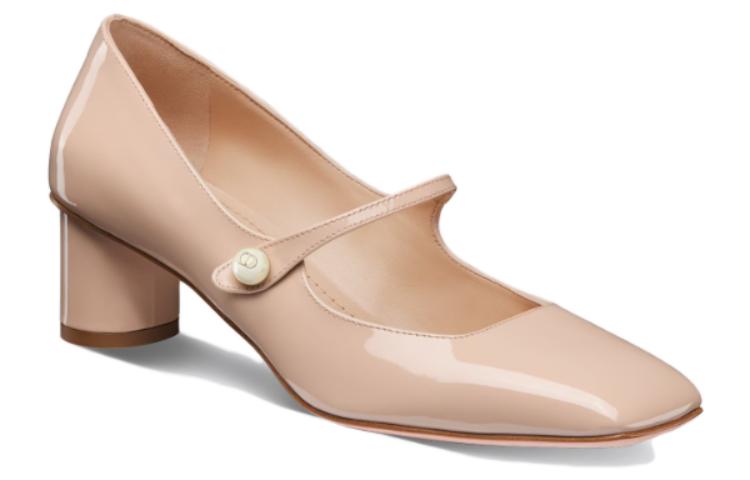 (W) Dior Patent Leather Square-Toe Elastic Band Chunky High Heels 'Pink' 5cm 圖 3