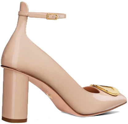 (W) Escarpins à Talon Chunky en Cuir Verni Dior Beige à Bout Carré KCV137VNI_S18U Shop (W) Escarpins à Talon Chunky en Cuir Verni Dior Beige à Bout Carré KCV137VNI_S18U