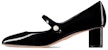 (W) Dior Kulit Patent Tumit Tebal Persegi 5cm 'Hitam' Adjustable Elastic Band KCV138VNI_S900