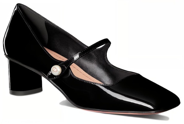 (Women) Dior Patent Leather Square Toe Elastic Band Chunky Heel 5cm 'Black' KCV138VNI_S900 Lookbook (Women) Dior Patent Leather Square Toe Elastic Band Chunky Heel 5cm 'Black' KCV138VNI_S900