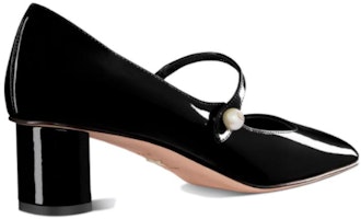 (W) Dior Sepatu Hak Tebal 5cm Kulit Paten Hitam dengan Tali Elastis Kotak KCV138VNI_S900 Shop (W) Dior Sepatu Hak Tebal 5cm Kulit Paten Hitam dengan Tali Elastis Kotak KCV138VNI_S900