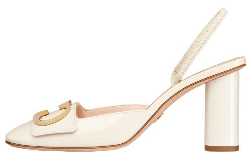 (Women) Dior Patent Leather White 'Simple Fashion Chunky Heel' KCV073VNI_S03W