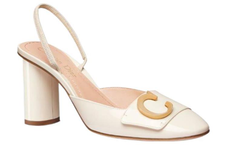 Lookbook (Women) Dior Patent Leather White 'Simple Fashion Chunky Heel' KCV073VNI_S03W