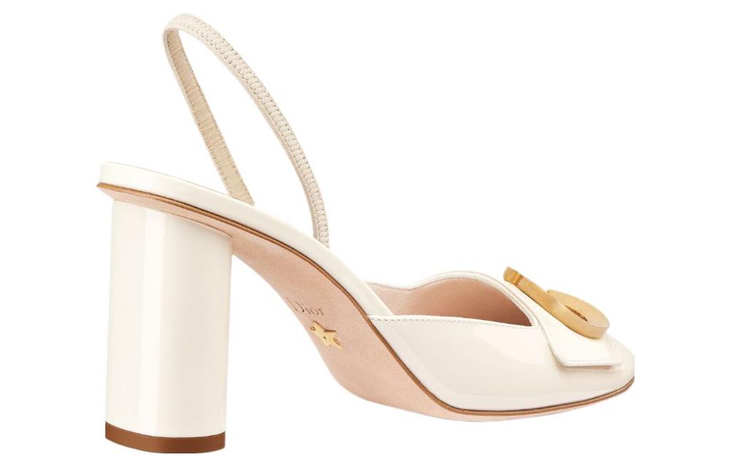 Shop (W) Dior Sepatu Kulit Putih 'Chunky Heel Fashion Sederhana' KCV073VNI_S03W