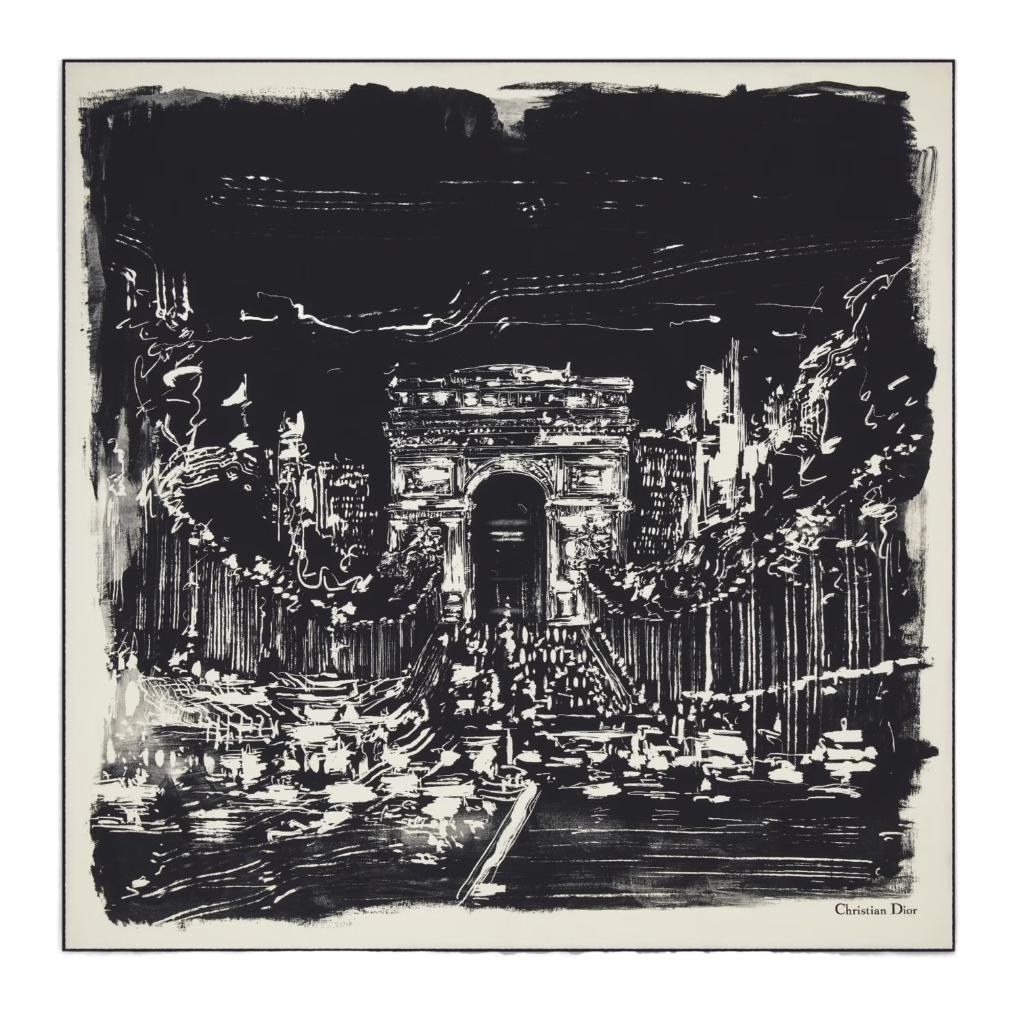 (Women) DIOR Pattern Print Silk Twill Scarf Black  Accessories. 44PAA090I605 圖 3