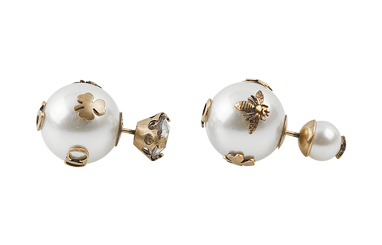 (Women) DIOR Pearl Bee Decor Metal Earrings White E0665TRIRS-D908 圖 4