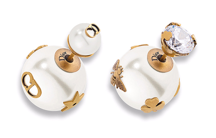 (Women) DIOR Pearl Bee Decor Metal Earrings White E0665TRIRS-D908 圖 5
