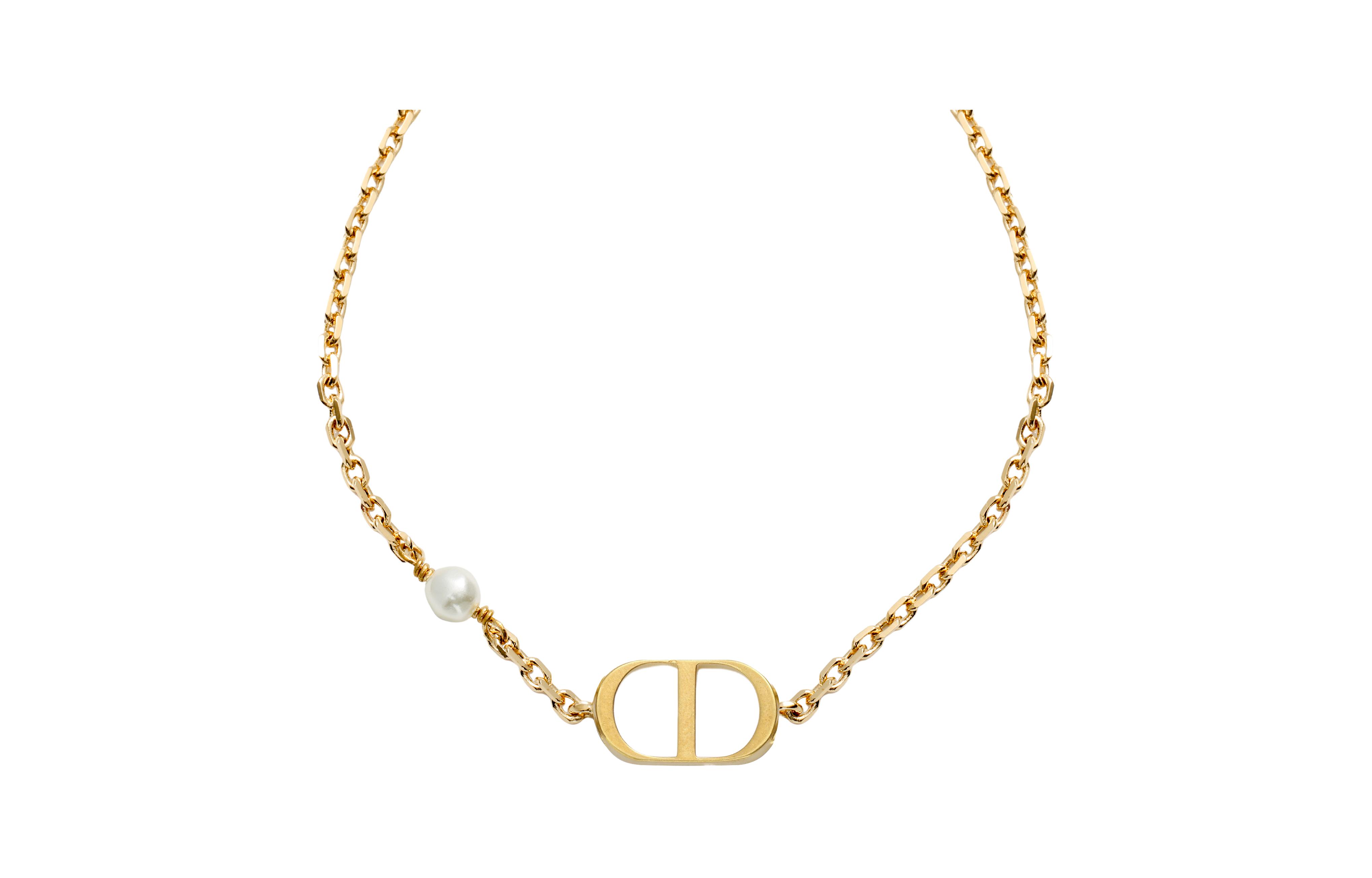 (Women) DIOR Petit CD Gold Finish Metal Bracelet with White Resin Beads for Women. B1310PTCRS-D301 圖 5