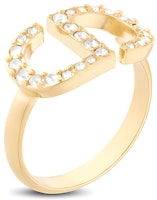 (Women) DIOR PETIT CD Gold Ring with Silver-Tone Crystals for Women. R1508WOMCY-D03S (Women) DIOR PETIT CD Gold Ring with Silver-Tone Crystals for Women. R1508WOMCY-D03S