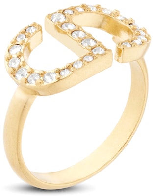 (W) DIOR PETIT CD 金戒指搭配銀色水晶 女性專用配飾 R1508WOMCY-D03S Order (W) DIOR PETIT CD 金戒指搭配銀色水晶 女性專用配飾 R1508WOMCY-D03S