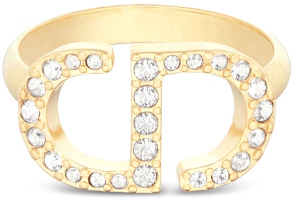 (W) DIOR PETIT CD 金戒指搭配銀色水晶 女性專用配飾 R1508WOMCY-D03S Lookbook (W) DIOR PETIT CD 金戒指搭配銀色水晶 女性專用配飾 R1508WOMCY-D03S