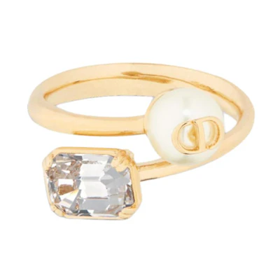 (Women) DIOR Petit CD Logo Metal Ring for Women - Gold. R2309WOMCY