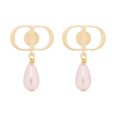 (Women) DIOR Petit CD Pink Pearl Metal Earrings for Women. E3550WOMRS_D88P