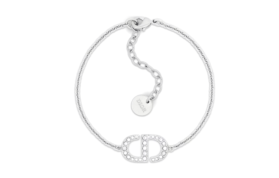 Order (W) Dior Petit CD 銀色手鍊，金屬與人工晶石設計，女士手鍊. B1940WOMCY-D001