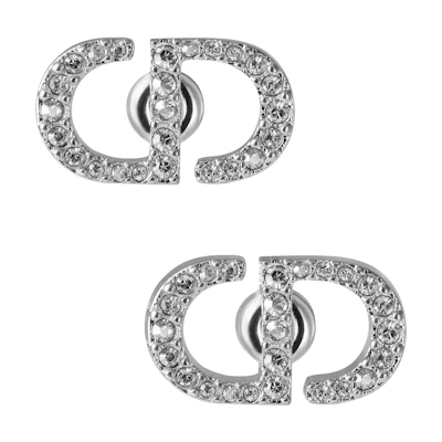 (Women) Dior Petit CD Silver Crystal Metal Earrings for Women. E1742PTCCY-D102