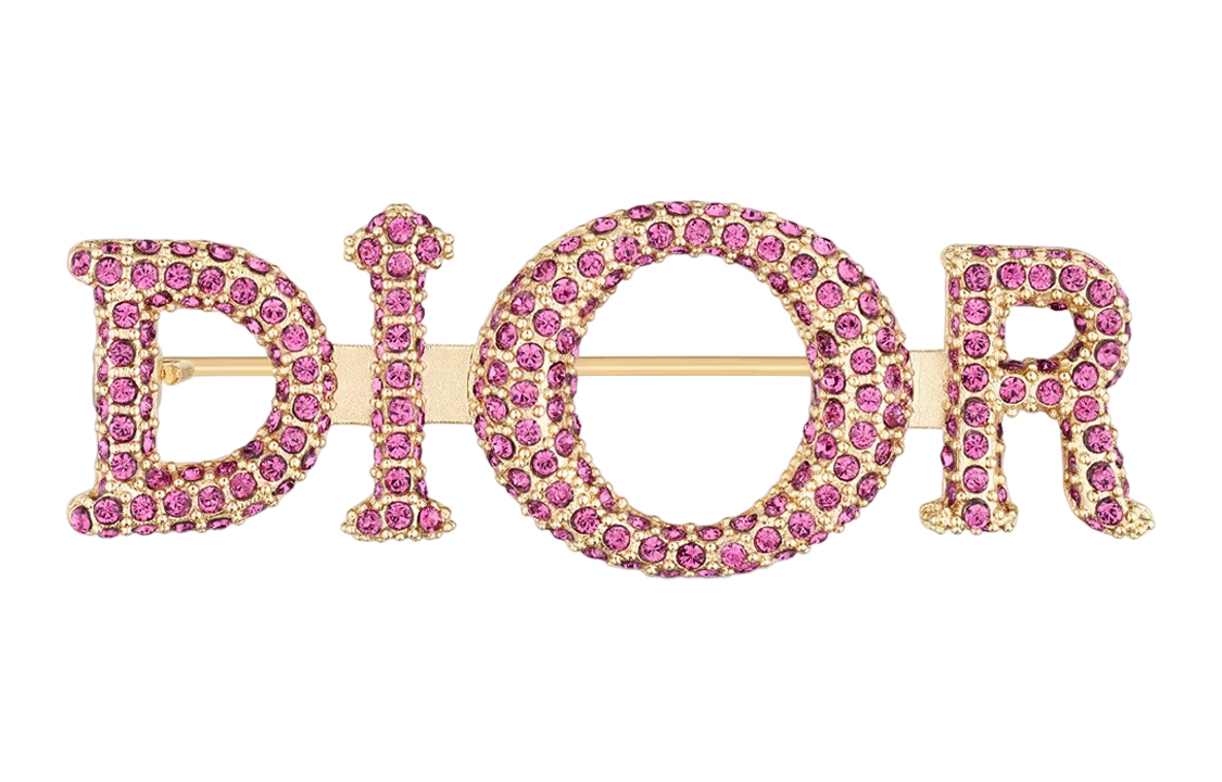 Order (W) DIOR 女士粉色胸针金色金属镶钻点缀款式. V1105WOMCY-D37P