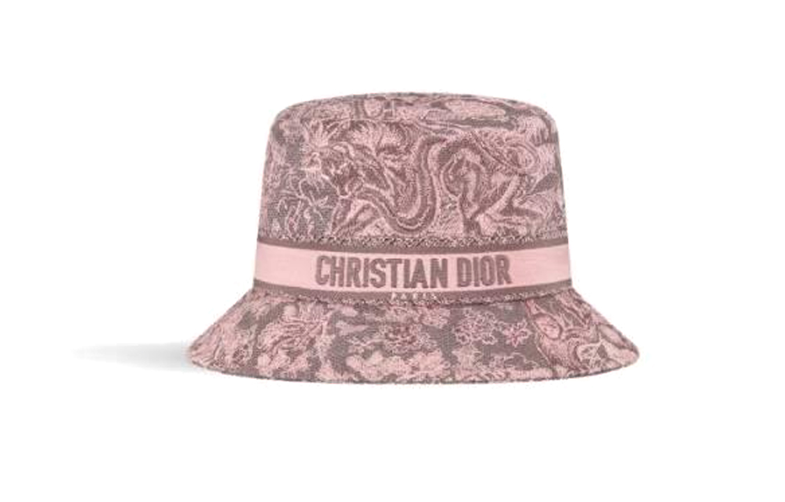 Order (W) Topi Bucket DIOR Pink Monogram Print Katun Wanita. 34TDJ923X132C883