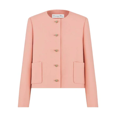 (Women) Dior Pink Solid Button-Up Long-Sleeve Jacket 421V54A1166-X4153