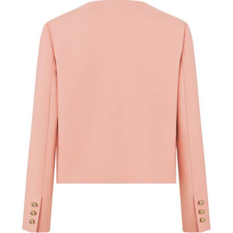 Lookbook (Women) Dior Pink Solid Button-Up Long-Sleeve Jacket 421V54A1166-X4153