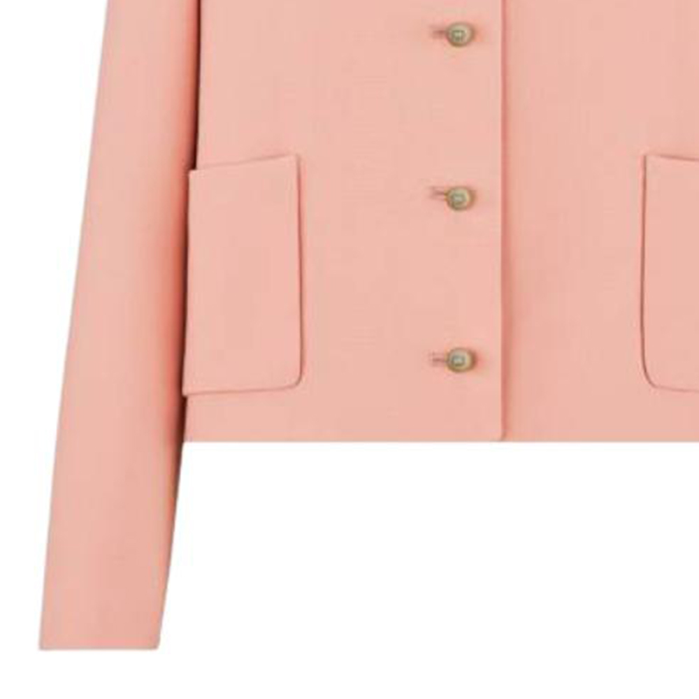Purchase (Women) Dior Pink Solid Button-Up Long-Sleeve Jacket 421V54A1166-X4153