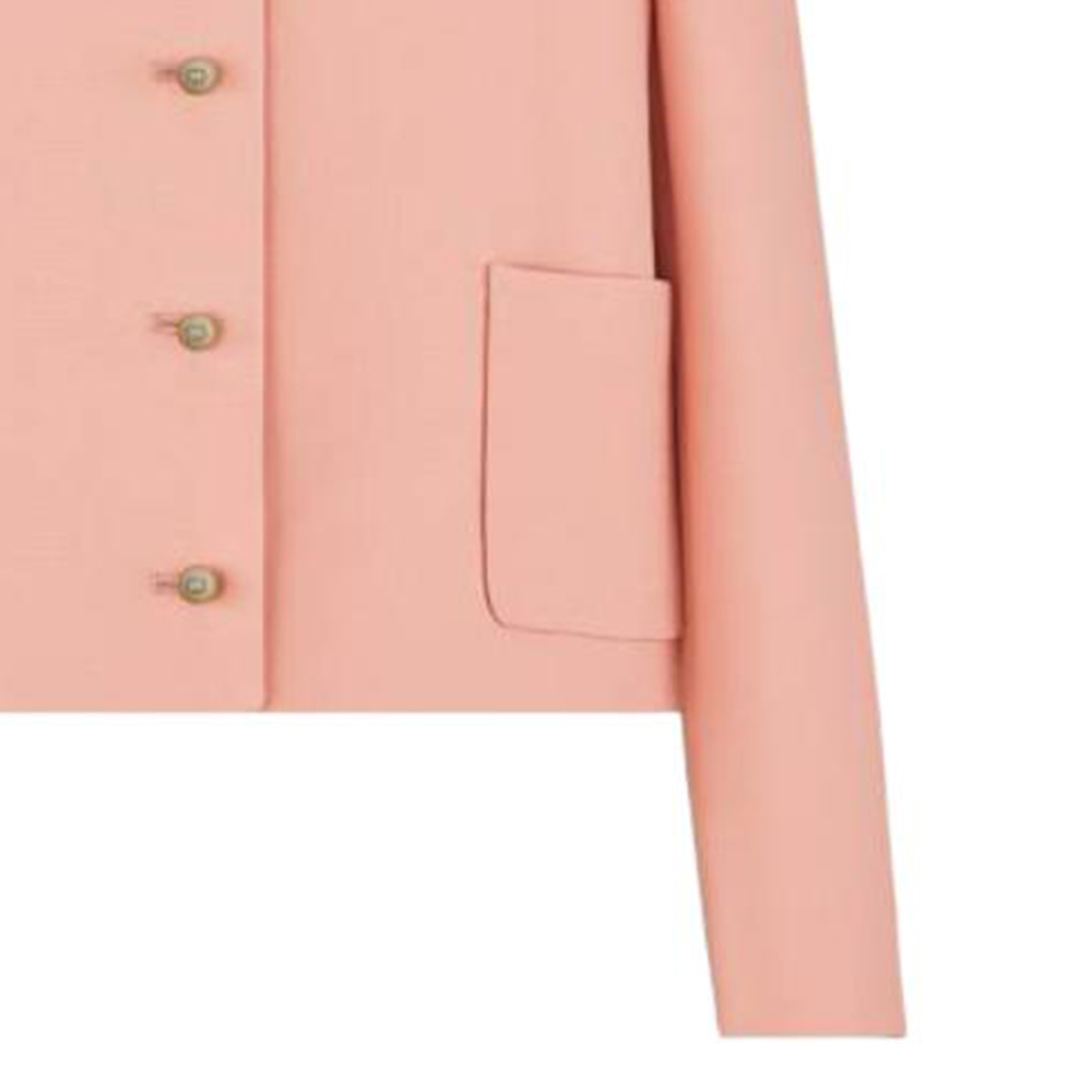 Details for (Women) Dior Pink Solid Button-Up Long-Sleeve Jacket 421V54A1166-X4153