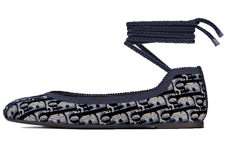 (Women) Dior Poème Embroidered Ballet Flat 'Navy Blue' KCB690VOB_S56B