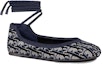Lookbook (W) 디올 자수 네이비 블루 발레 플랫 슈즈 (Dior Poem Embroidered Navy Blue Ballet Flats) KCB690VOB_S56B