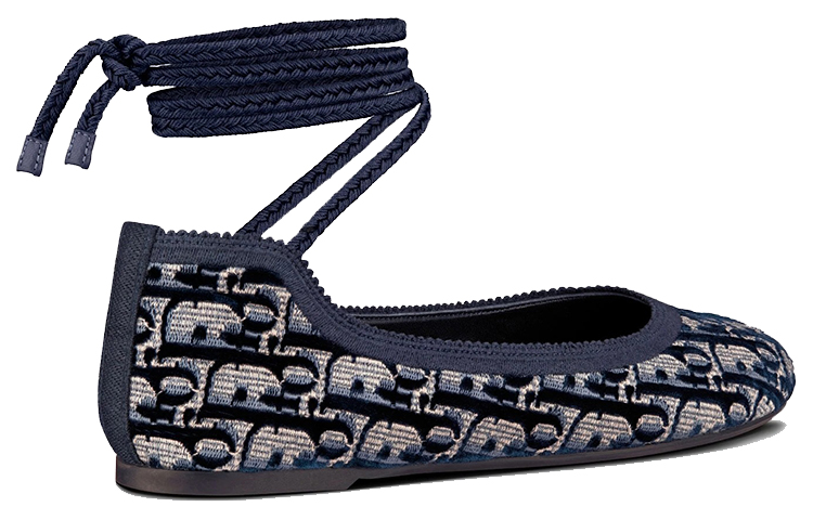 Purchase (W) 디올 자수 네이비 블루 발레 플랫 슈즈 (Dior Poem Embroidered Navy Blue Ballet Flats) KCB690VOB_S56B