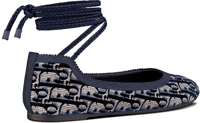 (W) 디올 자수 네이비 블루 발레 플랫 슈즈 (Dior Poem Embroidered Navy Blue Ballet Flats) KCB690VOB_S56B Purchase (W) 디올 자수 네이비 블루 발레 플랫 슈즈 (Dior Poem Embroidered Navy Blue Ballet Flats) KCB690VOB_S56B