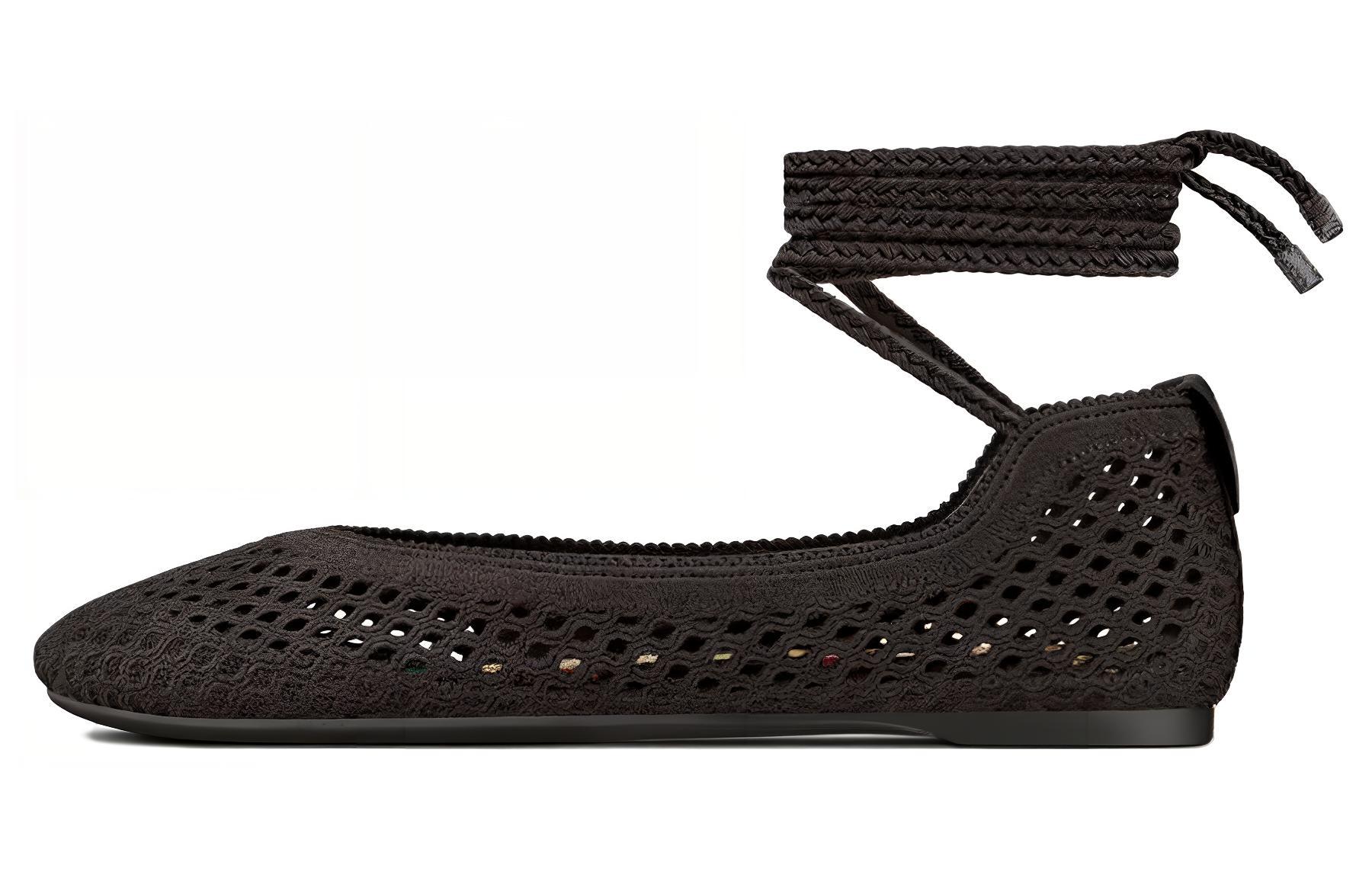 (Women) Dior Poème Lace-Up Flat 'Dark Brown' KCB687EMP_S900