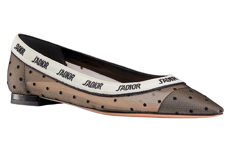 Order (W) Dior 尖头平底鞋「黑色网眼」 KCB552PCE_S15X