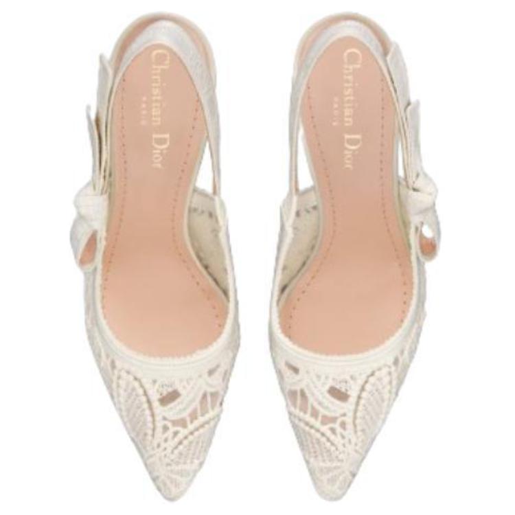 Shop (W) Dior Tumit Tinggi Runcing Slingback 'Beige' KCP945BMY_S10W