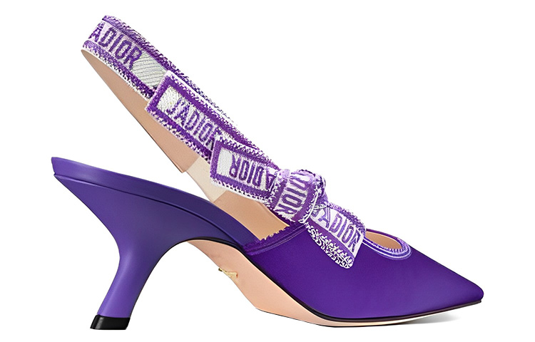 Lookbook DIOR迪奧 包頭露跟 細跟 高跟鞋 女款 紫色