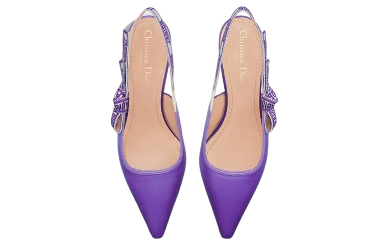 Shop (W) Dior Sepatu Hak Tinggi Slingback Lancip 'Ungu' KCP919SEM_S15V